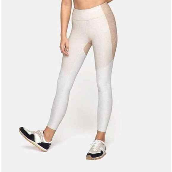 Outdoor Voices 7/8 Tri-Tone Leggings Desert Oatmeal Colorblock Size XS - Picture 1 of 6